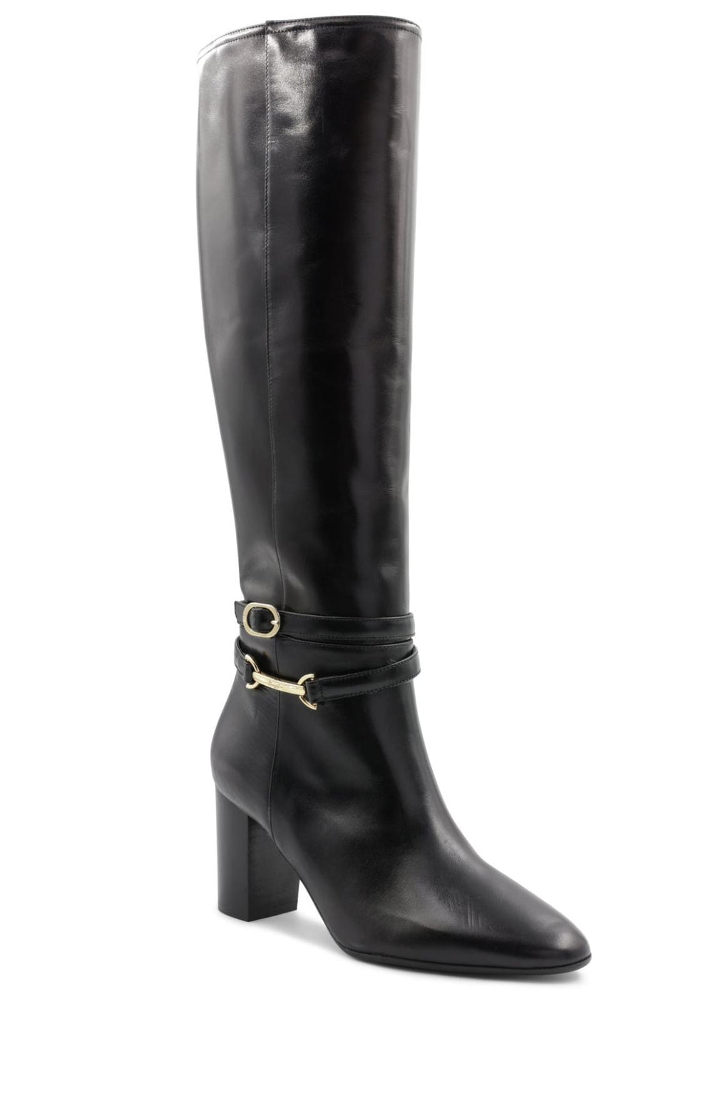Bruno Magli Boots | Women Adriana Knee High Block Heel Leather Boot - Black