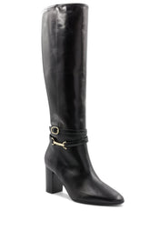 Bruno Magli Boots | Women Adriana Knee High Block Heel Leather Boot - Black