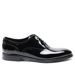 Bruno Magli Dress Shoes | Men Arno Sera Plain-Toe Balmoral Oxford - Black Patent