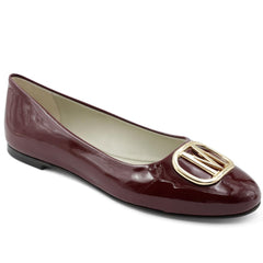 Bruno Magli Flats & Loafers | Women Mimi Signature Leather Ballet Flat - Bordeaux Patent