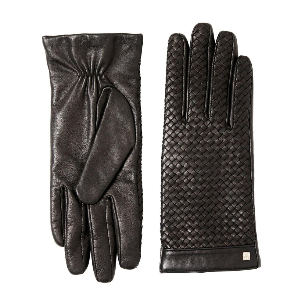 Bruno Magli Men's Cold Weather | Men/Women BASKET WEAVE LEATHER GLOVE-BLACK
