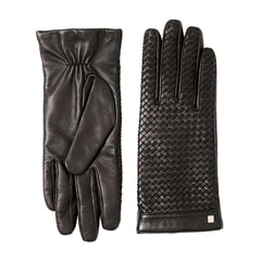 Bruno Magli Men's Cold Weather | Men/Women BASKET WEAVE LEATHER GLOVE-BLACK