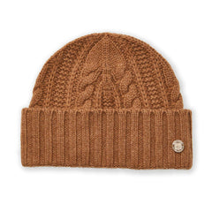 Bruno Magli Men's Cold Weather | Men/Women CABLE CUFFED HAT Camel