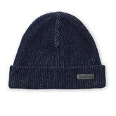 Bruno Magli Men's Cold Weather | Men/Women Cashmere 2-tone Ribbed Hat Navy