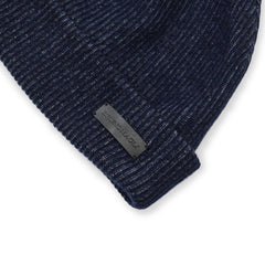Bruno Magli Men's Cold Weather | Men/Women Cashmere 2-tone Ribbed Hat Navy