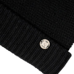 Bruno Magli Men's Cold Weather | Men/Women CASHMERE LINKS STITCH KNIT HAT W/ RIB CUFF BLACK