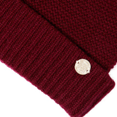 Bruno Magli Men's Cold Weather | Men/Women CASHMERE LINKS STITCH KNIT HAT W/ RIB CUFF BURGUNDY