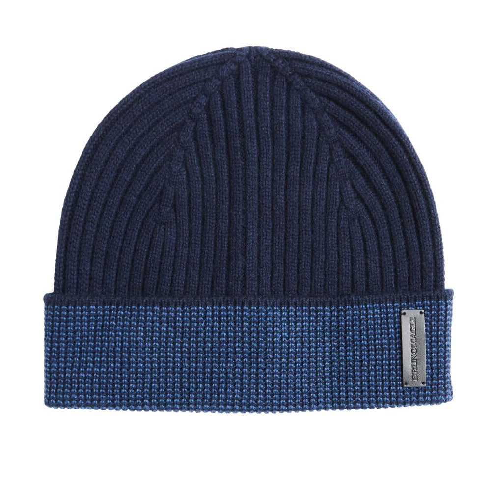 Bruno Magli Men's Cold Weather | Men/Women Cashmere Striped Cuff Hat - Navy