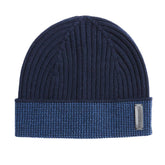 Bruno Magli Men's Cold Weather | Men/Women Cashmere Striped Cuff Hat - Navy