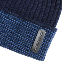Bruno Magli Men's Cold Weather | Men/Women Cashmere Striped Cuff Hat - Navy