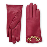 Bruno Magli Men's Cold Weather | Men/Women CHAIN CUFF LEATHER GLOVE-Red