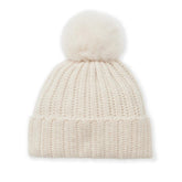 Bruno Magli Men's Cold Weather | Men/Women LADDERSTITCH HAT W/ SHEARLING POM Oat