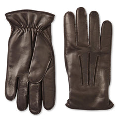 Bruno Magli Men's Cold Weather | Men/Women Nappa Leather Cut-Out Points Gloves - Brown