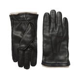 Bruno Magli Men's Cold Weather | Men/Women Nappa Leather Gloves With Cashmere Cuff - Black