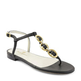 Bruno Magli Sandals & Slides | Women Marina Leather Embellished Thong Sandal - Black