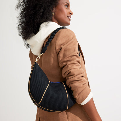 Rothy's The Shoulder Strap in Black Braid