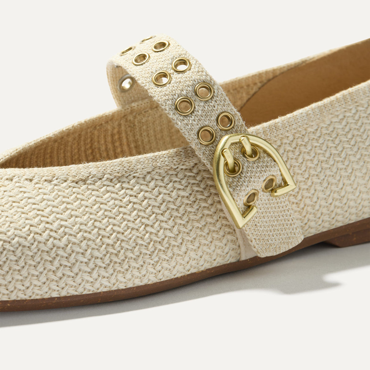 Rothy's The Max Buckle Mary Jane in Cream Woven