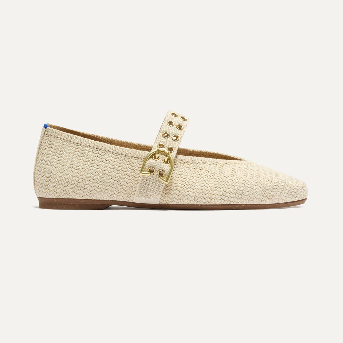 Rothy's The Max Buckle Mary Jane in Cream Woven