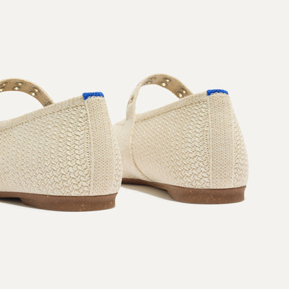 Rothy's The Max Buckle Mary Jane in Cream Woven