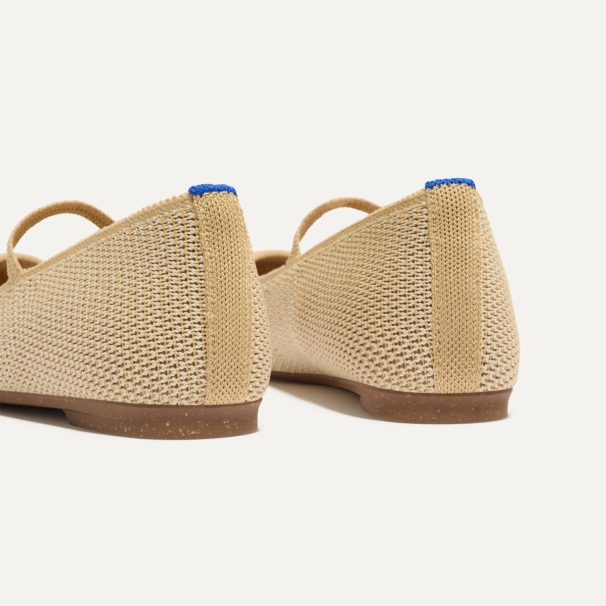 Rothy's The Max Square Mary Jane in Cream Raffia Knit