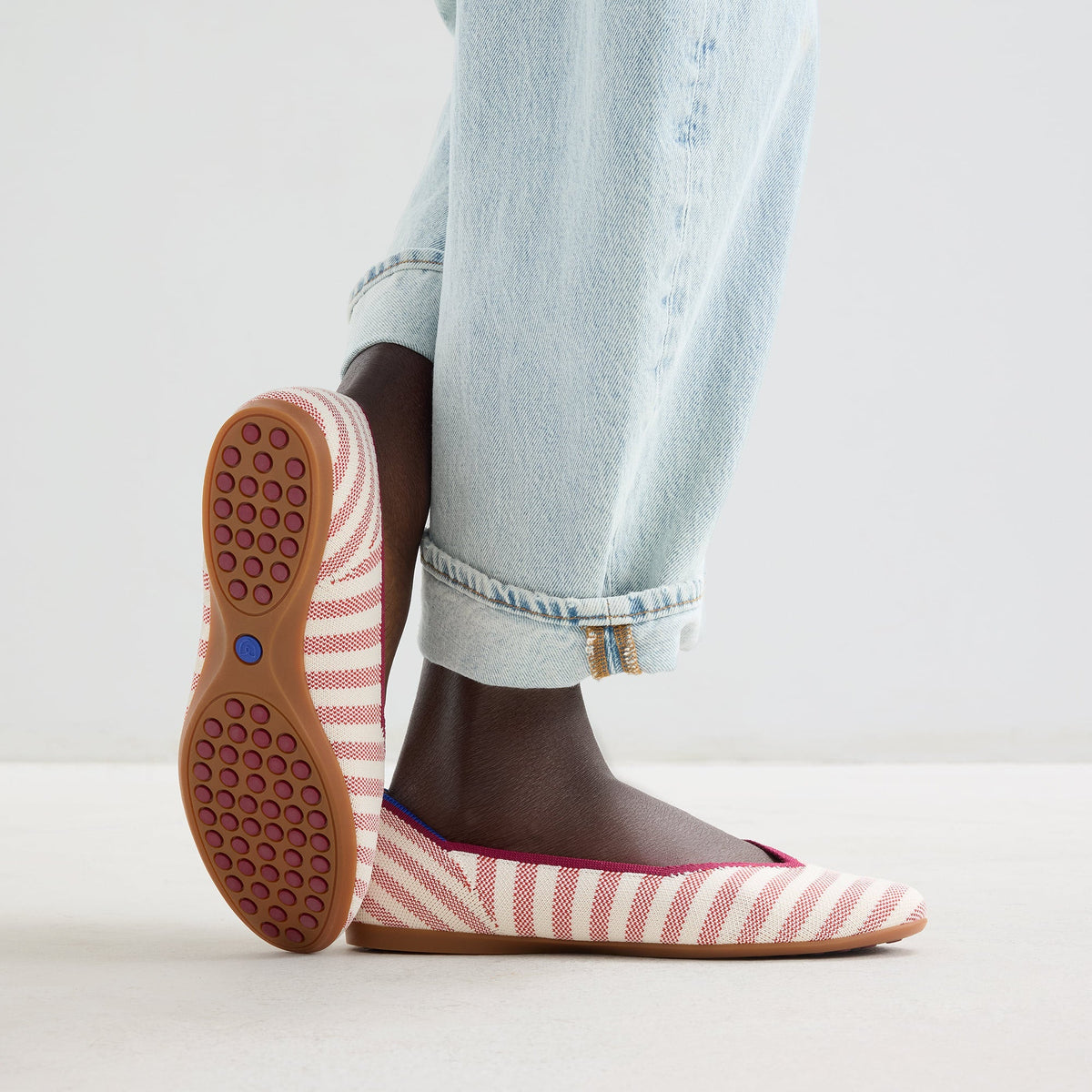 Rothy's The Daily Flat in Coral Cabana Stripe