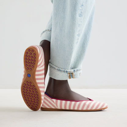 Rothy's The Daily Flat in Coral Cabana Stripe