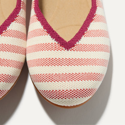 Rothy's The Daily Flat in Coral Cabana Stripe