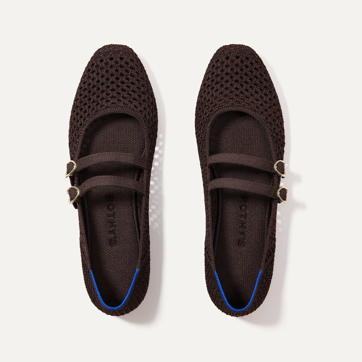Rothy's The Double Buckle Mary Jane in Chocolate Mesh