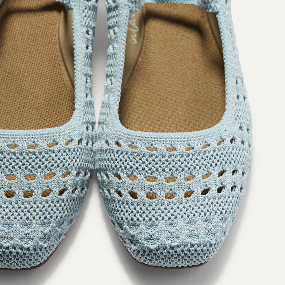 Rothy's The Max Square Mary Jane in Powder Blue Crochet