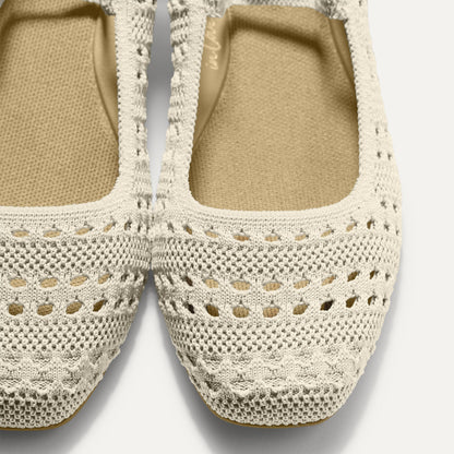 Rothy's The Max Square Mary Jane in Sandy Crochet