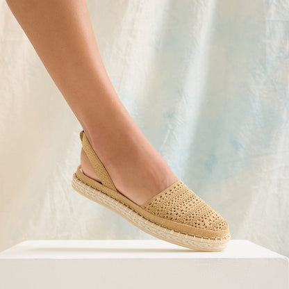 Rothy's The D'Orsay Espadrille in Camel Crochet