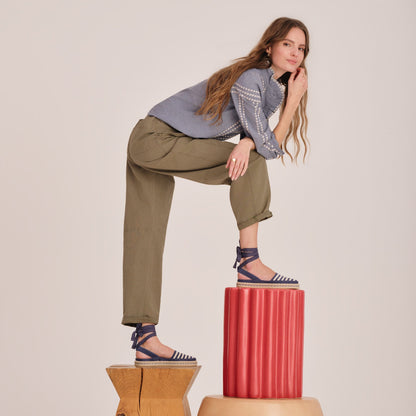 Rothy's The D'Orsay Espadrille in Deep Sea Stripe