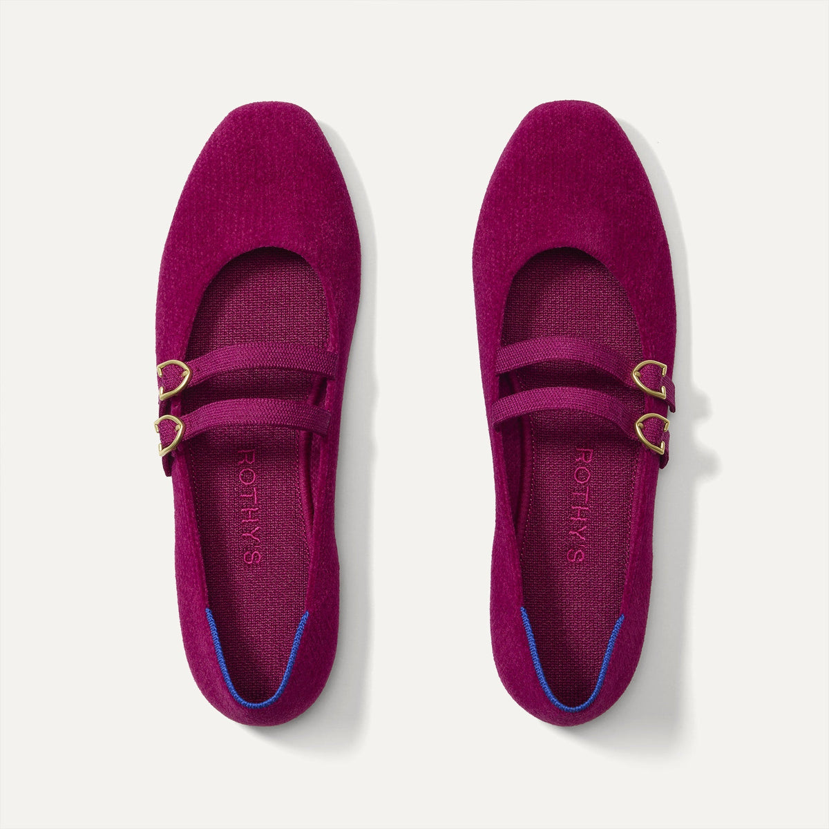 Rothy's The Double Buckle Mary Jane in ReVelvet™ Mulberry