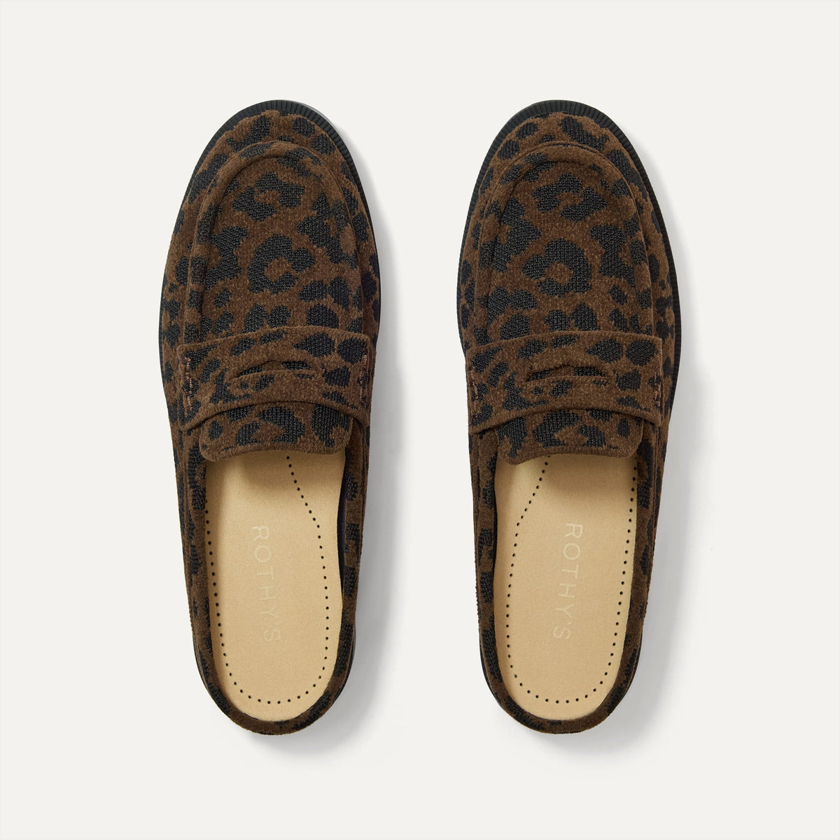 Rothy's Women's Penny Loafer Mule in ReVelvet™ Cheetah