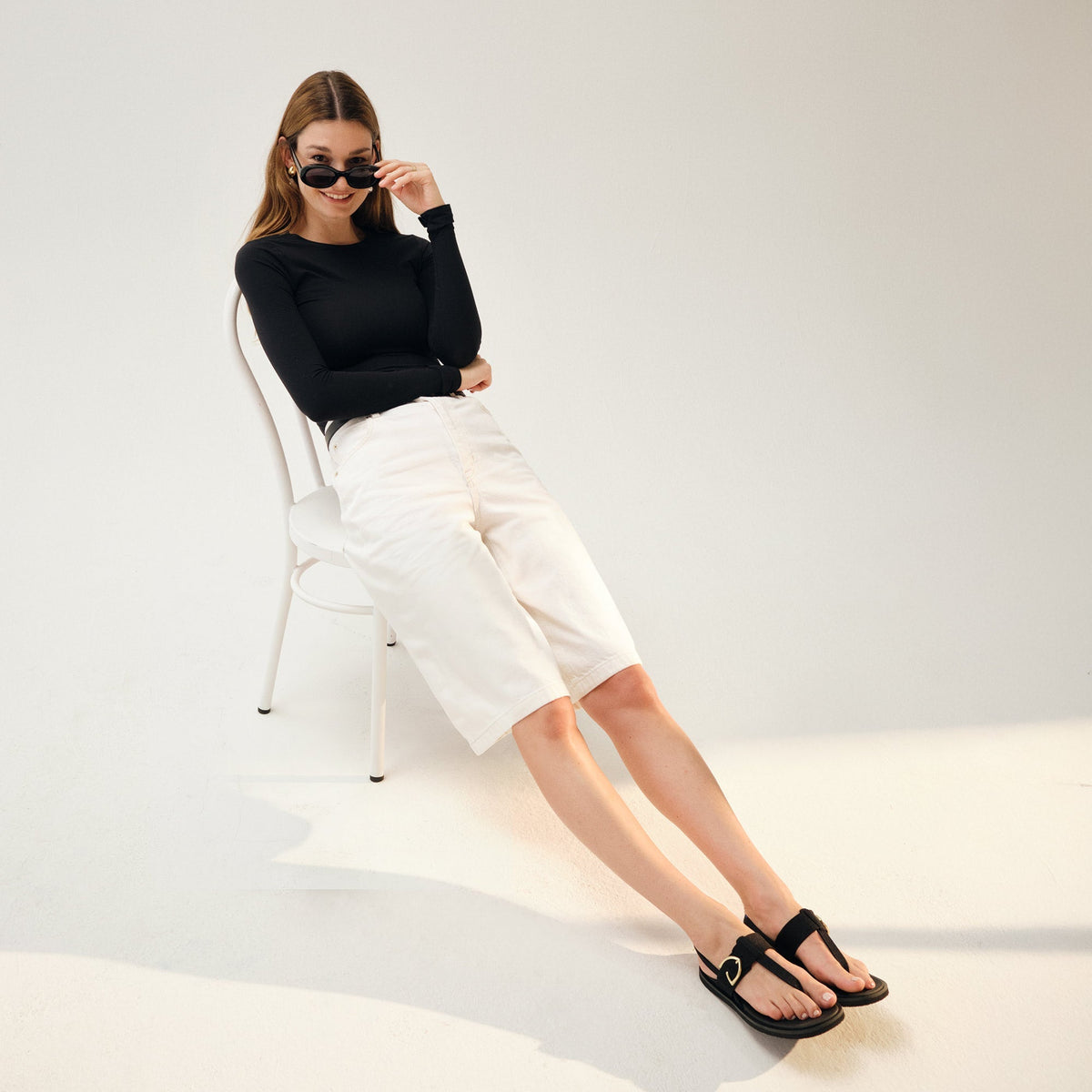 Rothy's The T-Strap Sandal in Black