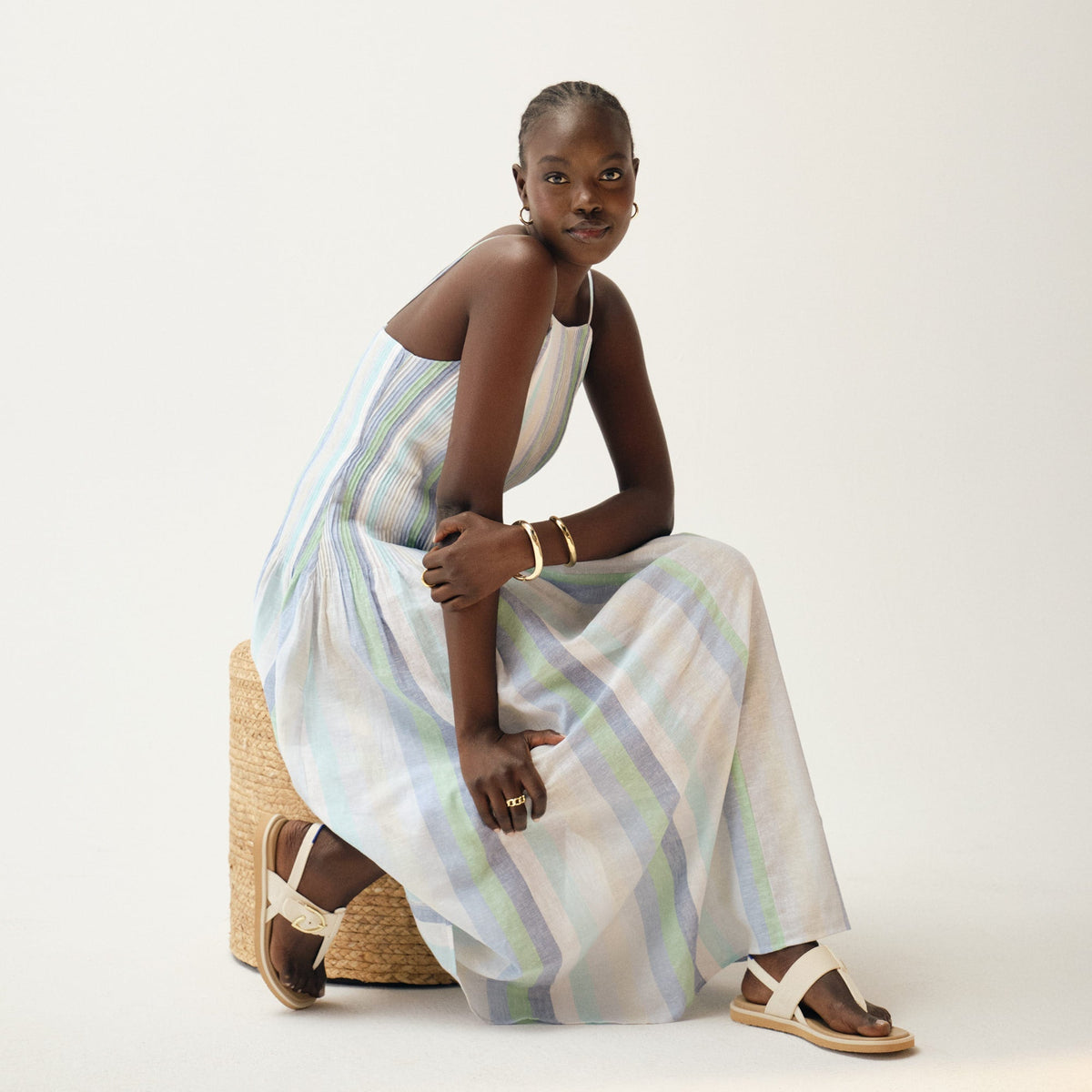 Rothy's The T-Strap Sandal in Cream Puff