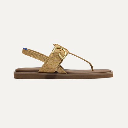 Rothy's The T-Strap Sandal in Metallic Golden Sun