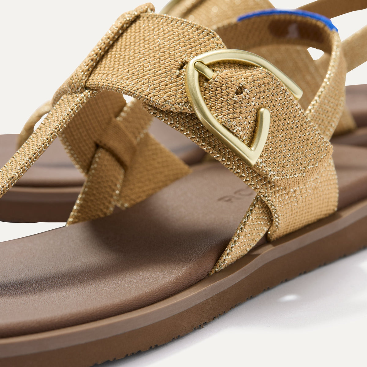 Rothy's The T-Strap Sandal in Metallic Golden Sun