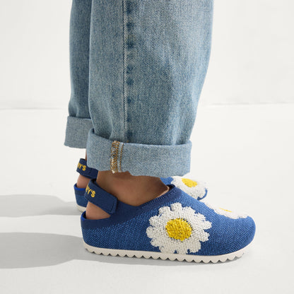 Rothy's The Kids Clog in Indigo Daisy