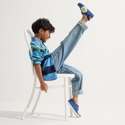 Rothy's The Kids Clog in Indigo Daisy