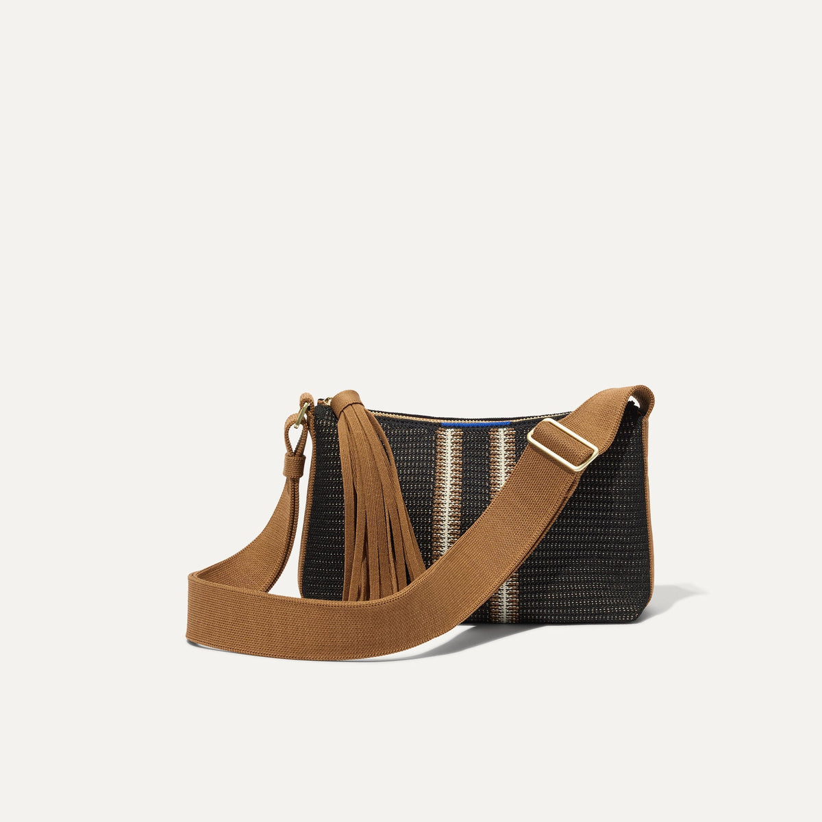 Rothy's The Casual Crossbody in Coffee Market Stripe