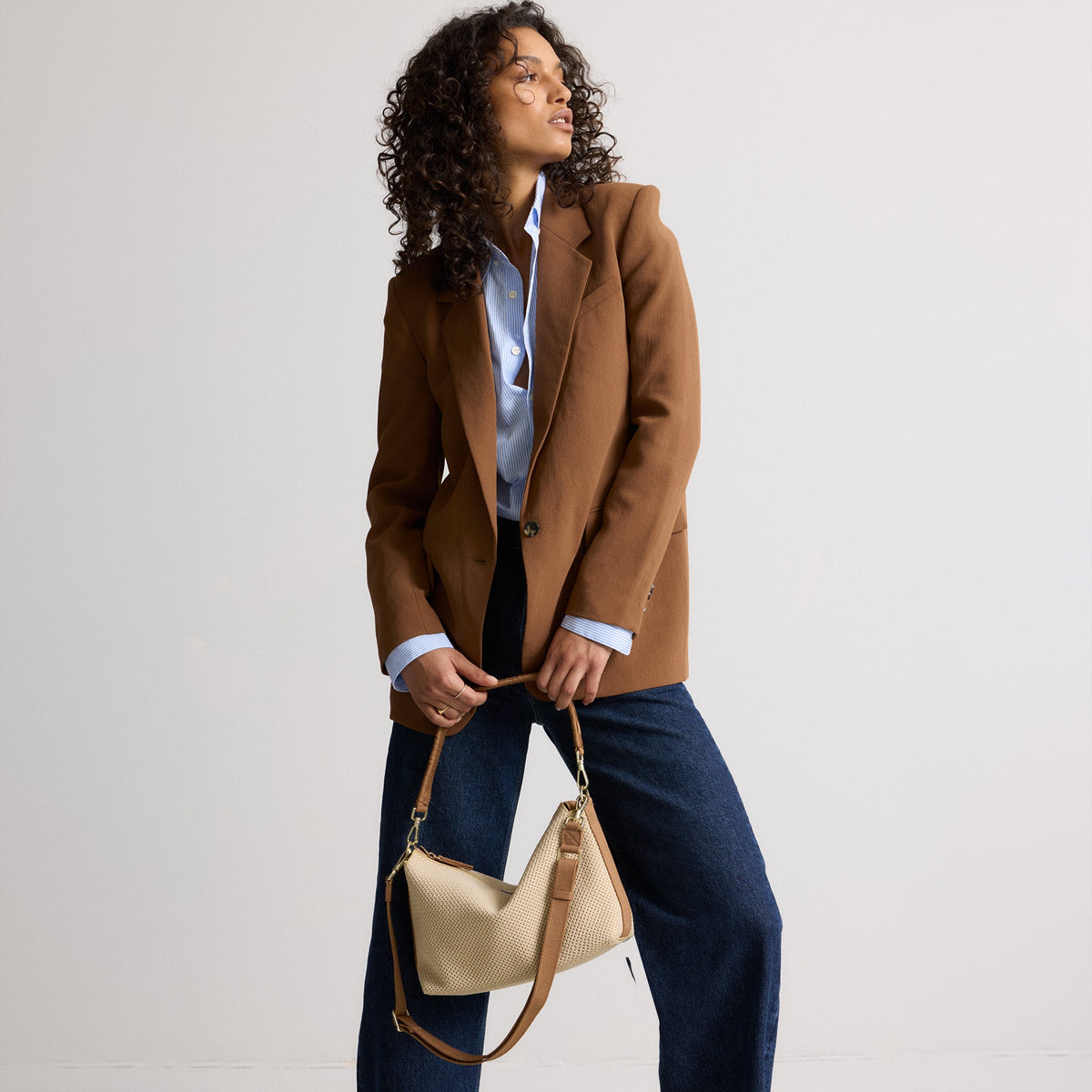 Rothy's The Daily Crossbody in Macadamia Open-Knit