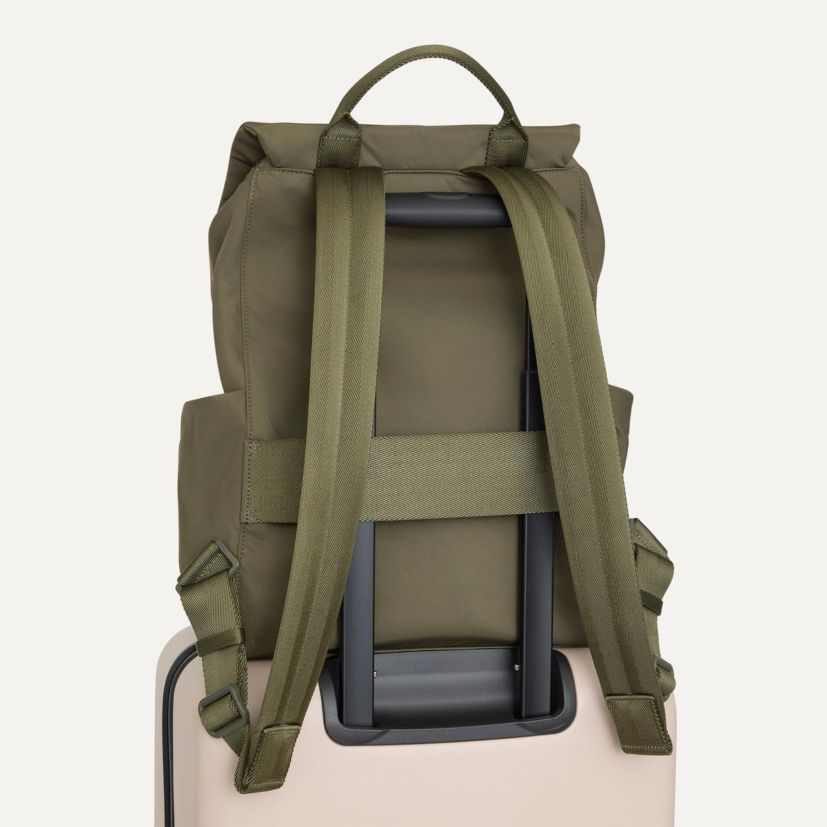 Rothy's Lightweight Travel Cinch Backpack in Forest
