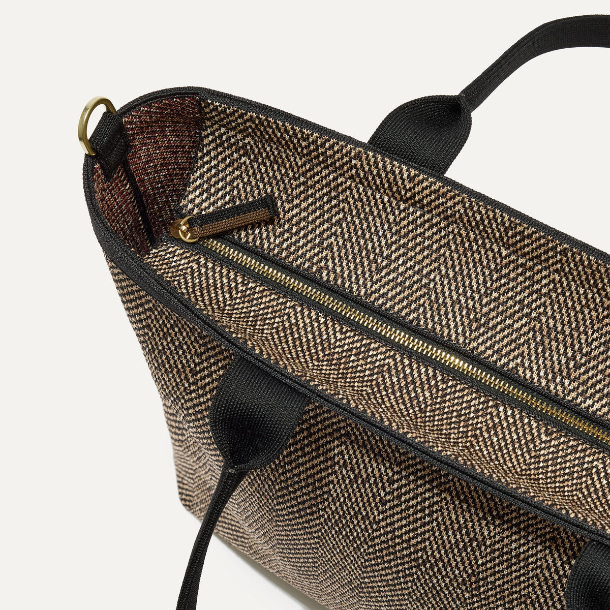 Rothy's The Lightweight Zipper Tote in Cacao Herringbone
