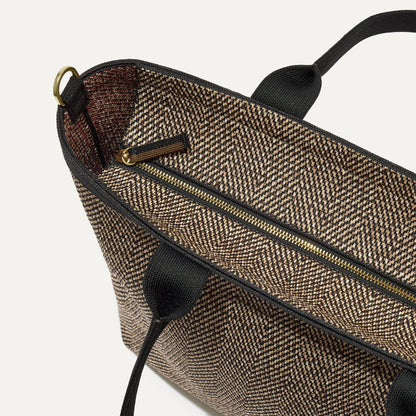 Rothy's The Lightweight Zipper Tote in Cacao Herringbone