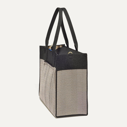 Rothy's The Classic Tote in Black Herringbone