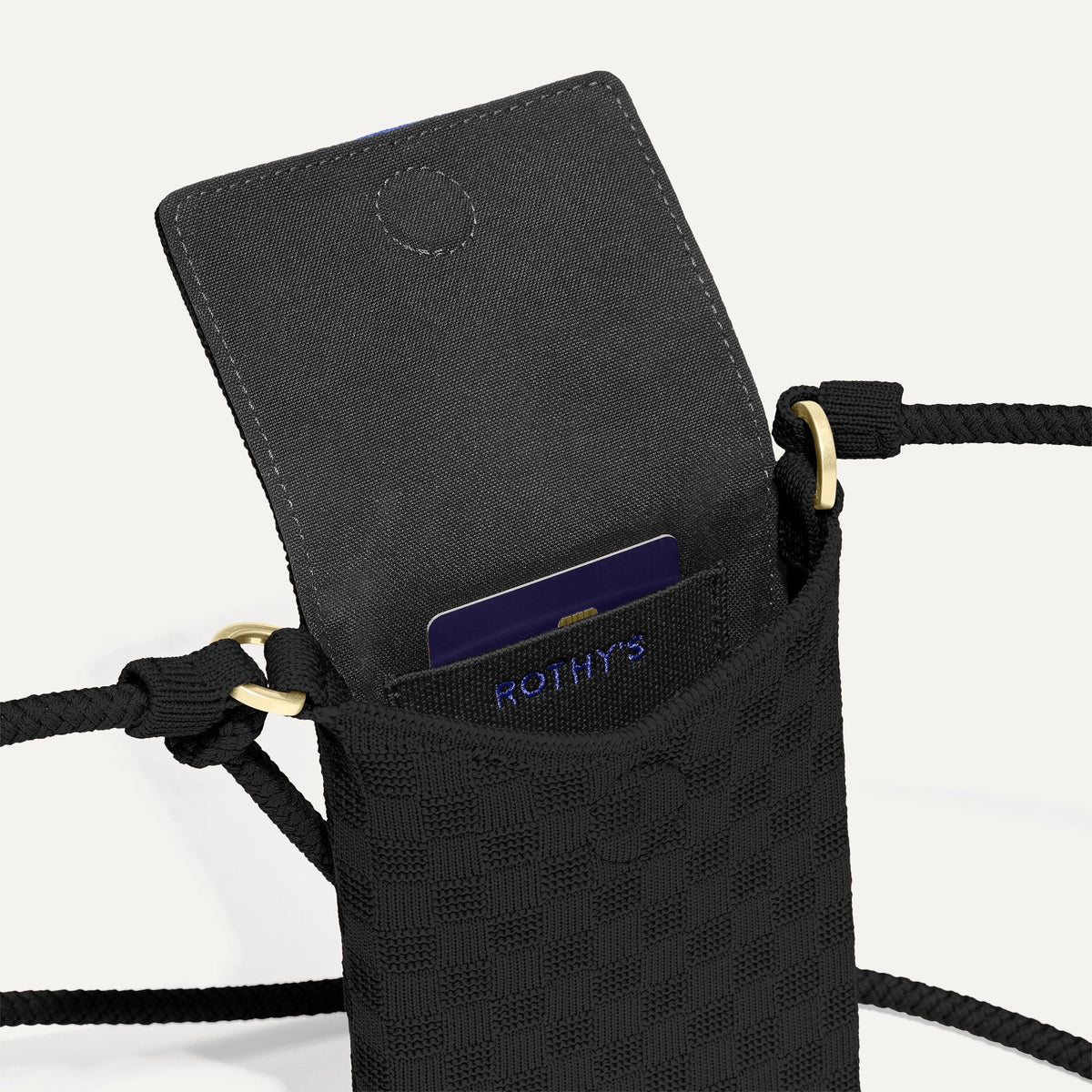 Rothy's The Phone Crossbody in Black Sand