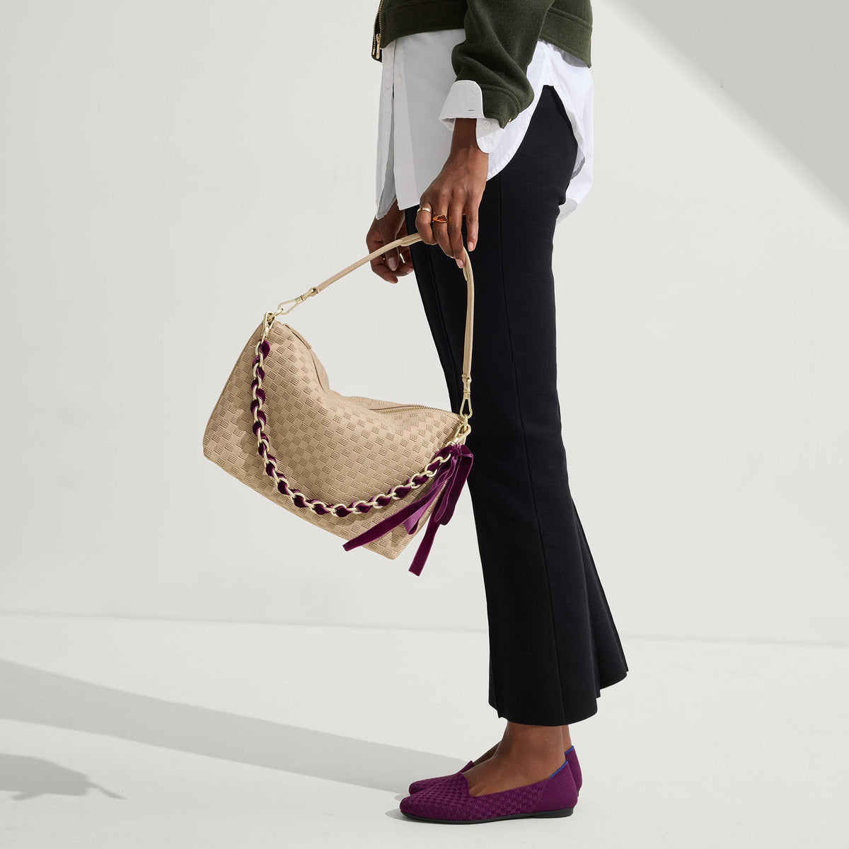 Rothy's The Shoulder Strap in Velvet Plum Chain