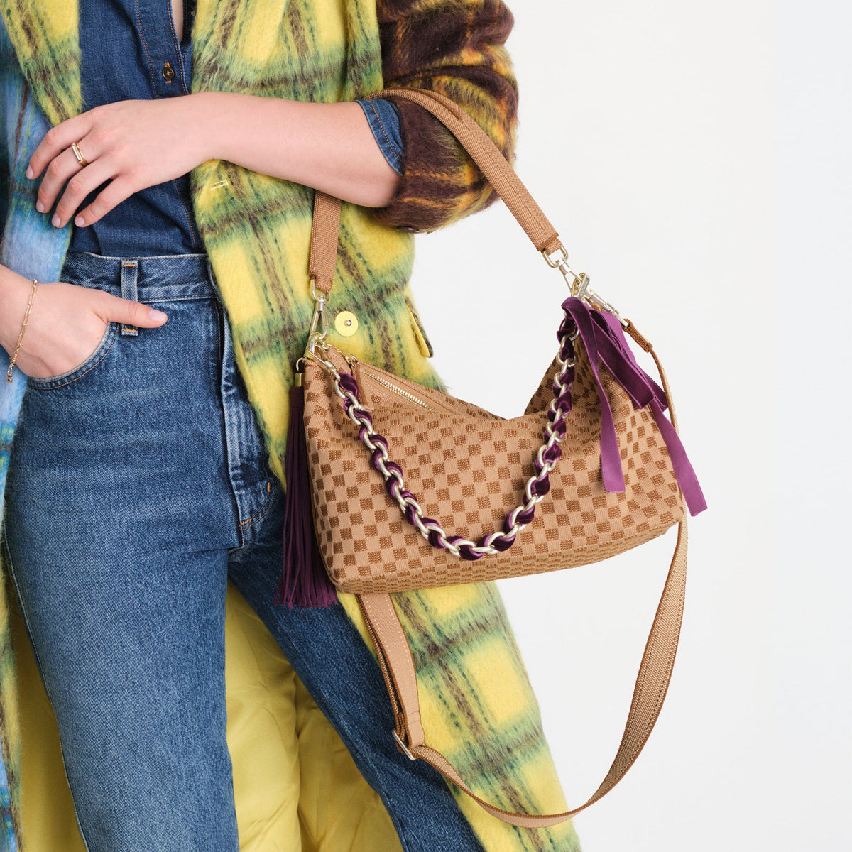 Rothy's The Shoulder Strap in Velvet Plum Chain