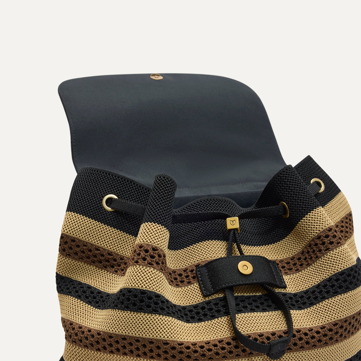 Rothy's The Cinch Backpack in Mocha Stripe Crochet